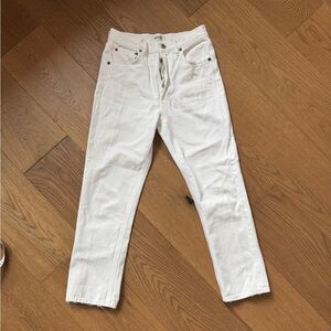 Agolde Riley Crop Straight Leg White Jeans - Size 25 - EUC